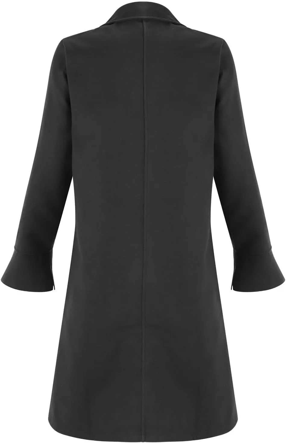 Mens Notch Lapel Double Breasted Long Trench Coat Casual Cotton Peacoats Windbreaker Long Jacket Windproof Overcoats