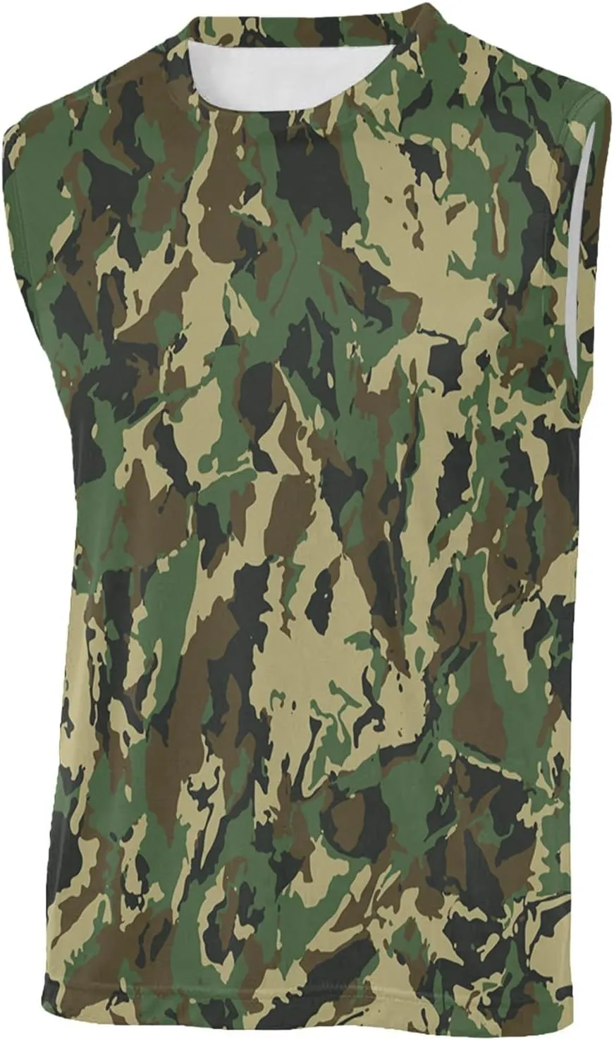 Mens Outdoor Camo Muscle Cut Off T Shirt Stringer Bodybuilding Workout Tank Tops Sleeveless Crewneck Military Shirts
