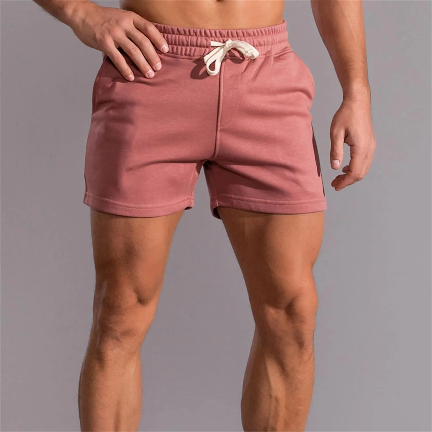 Men's Regular Tight Fit Gym Shorts Lightweight Bodybuilding Athletic Shorts Elastic Waist lounge Training Shorts
