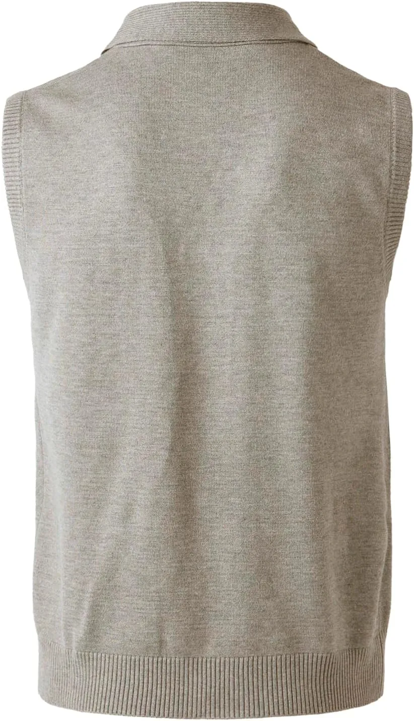 Men's Shawl Collar Sweater Vest Casual Sleeveless Knitted Button Cardigan Vest Knitwear