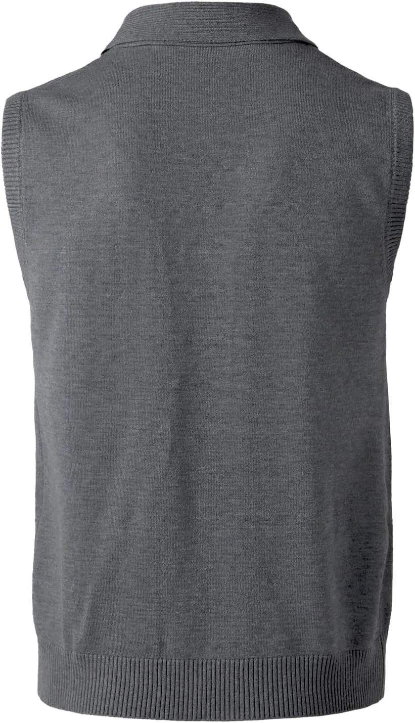 Men's Shawl Collar Sweater Vest Casual Sleeveless Knitted Button Cardigan Vest Knitwear