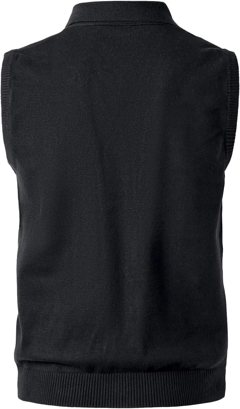 Men's Shawl Collar Sweater Vest Casual Sleeveless Knitted Button Cardigan Vest Knitwear