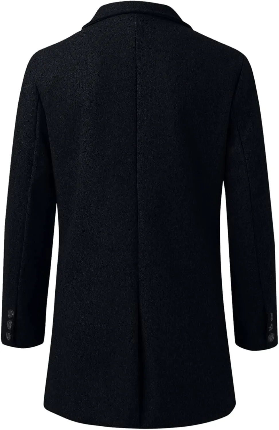Mens Slim Fit Single Breasted Trench Coats Notched Collar Mid Long Jackets Casual Windproof Pea Coats Windbreaker