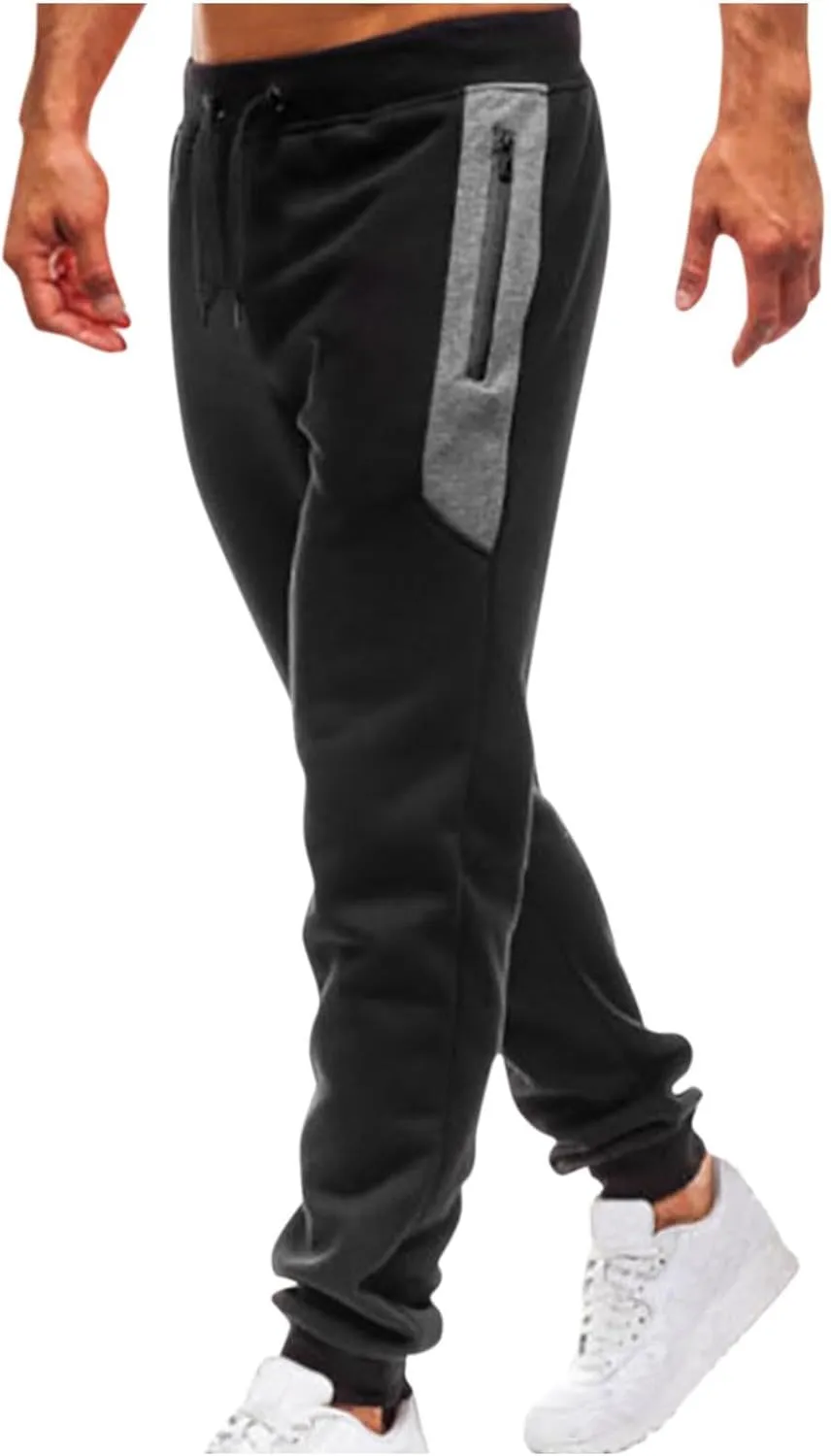 Mens Sweat Pants Drawstring Stretch Track Pants Athletic Gym Pants Slim Fit Rain Pants Summer Workout Compression Pants