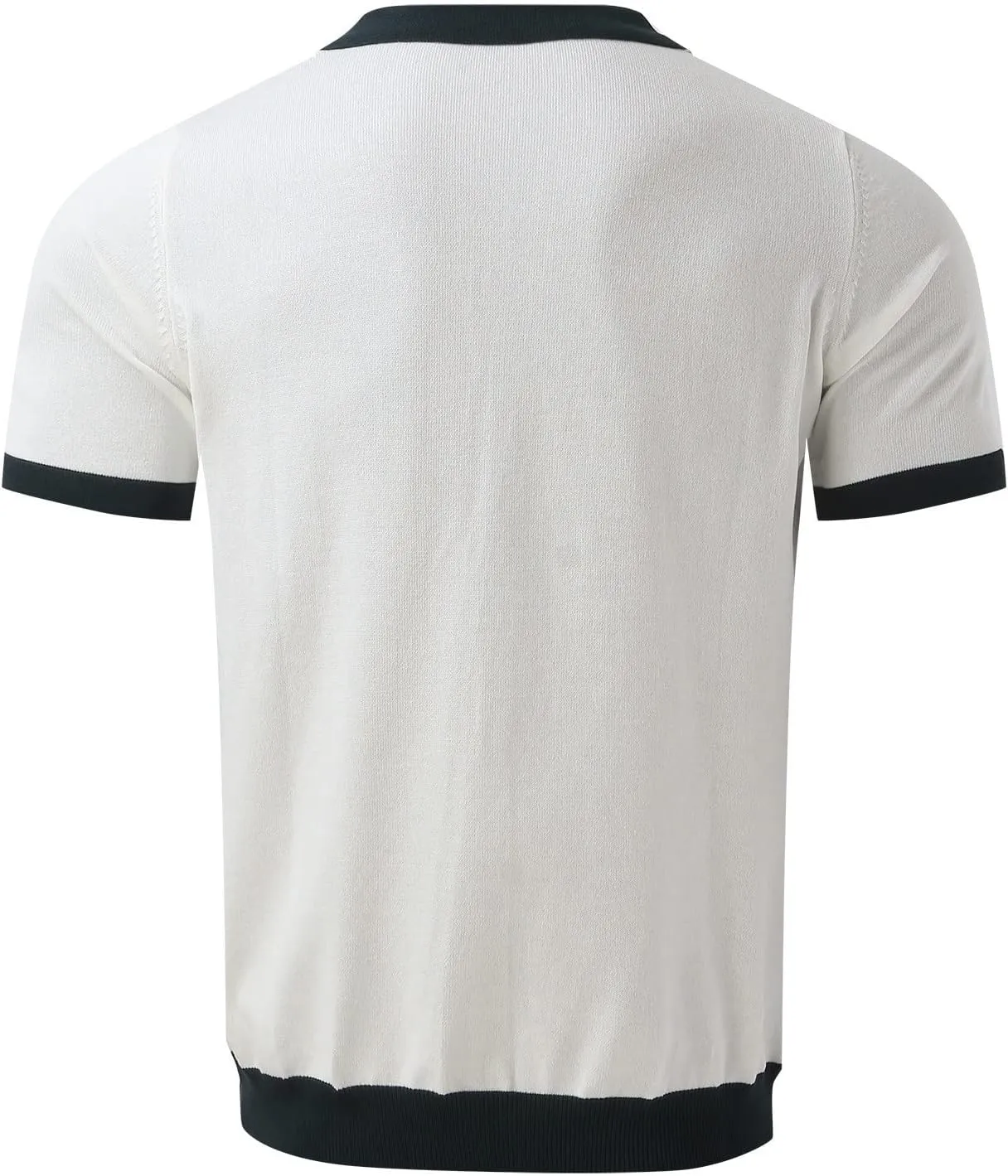 Mens Vintage Striped Knit Polos Shirts Short Sleeve Button Down Golf Casual Shirts Summer Big and Tall Collar Shirts