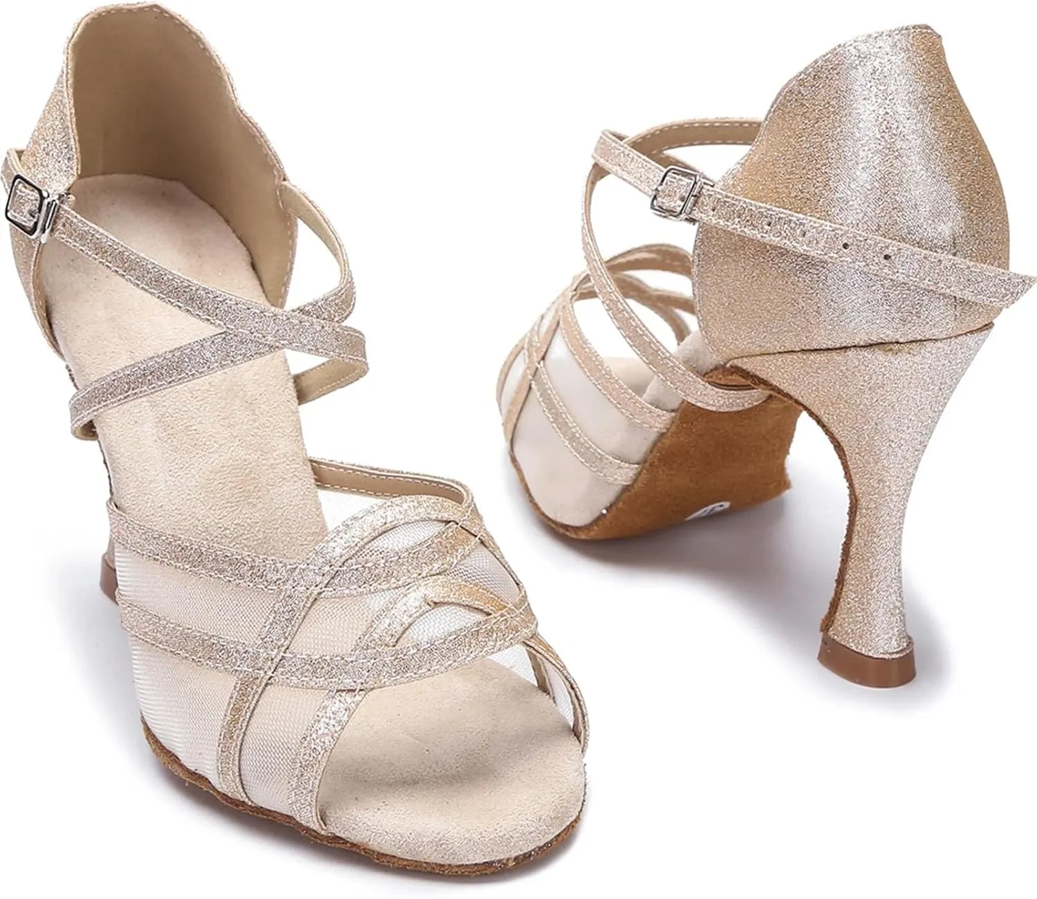 Mesh Latin Dance Sandals - Rumba/Samba Shoes for Ballroom Parties (9CM/3.54")