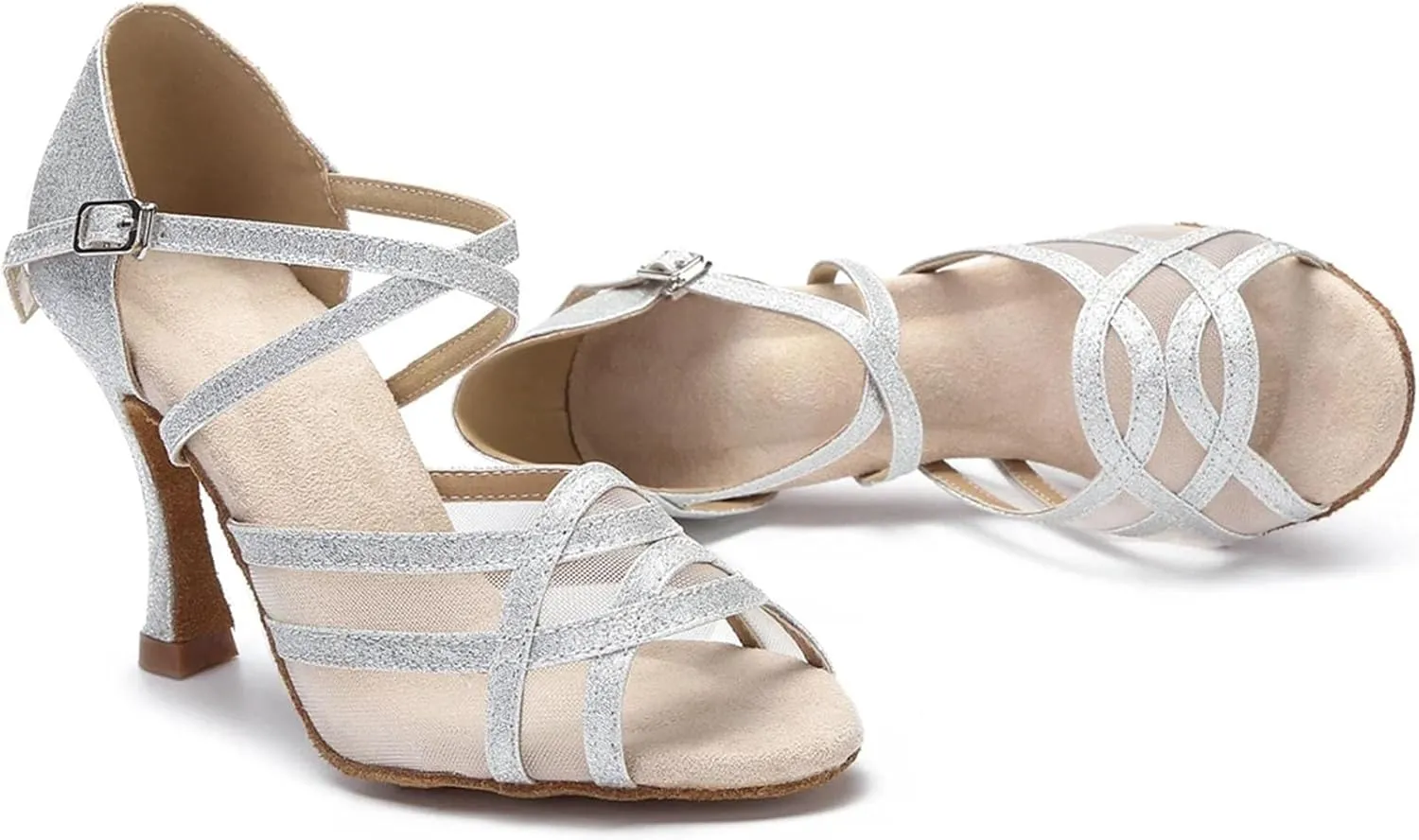 Mesh Latin Dance Sandals - Rumba/Samba Shoes for Ballroom Parties (9CM/3.54")