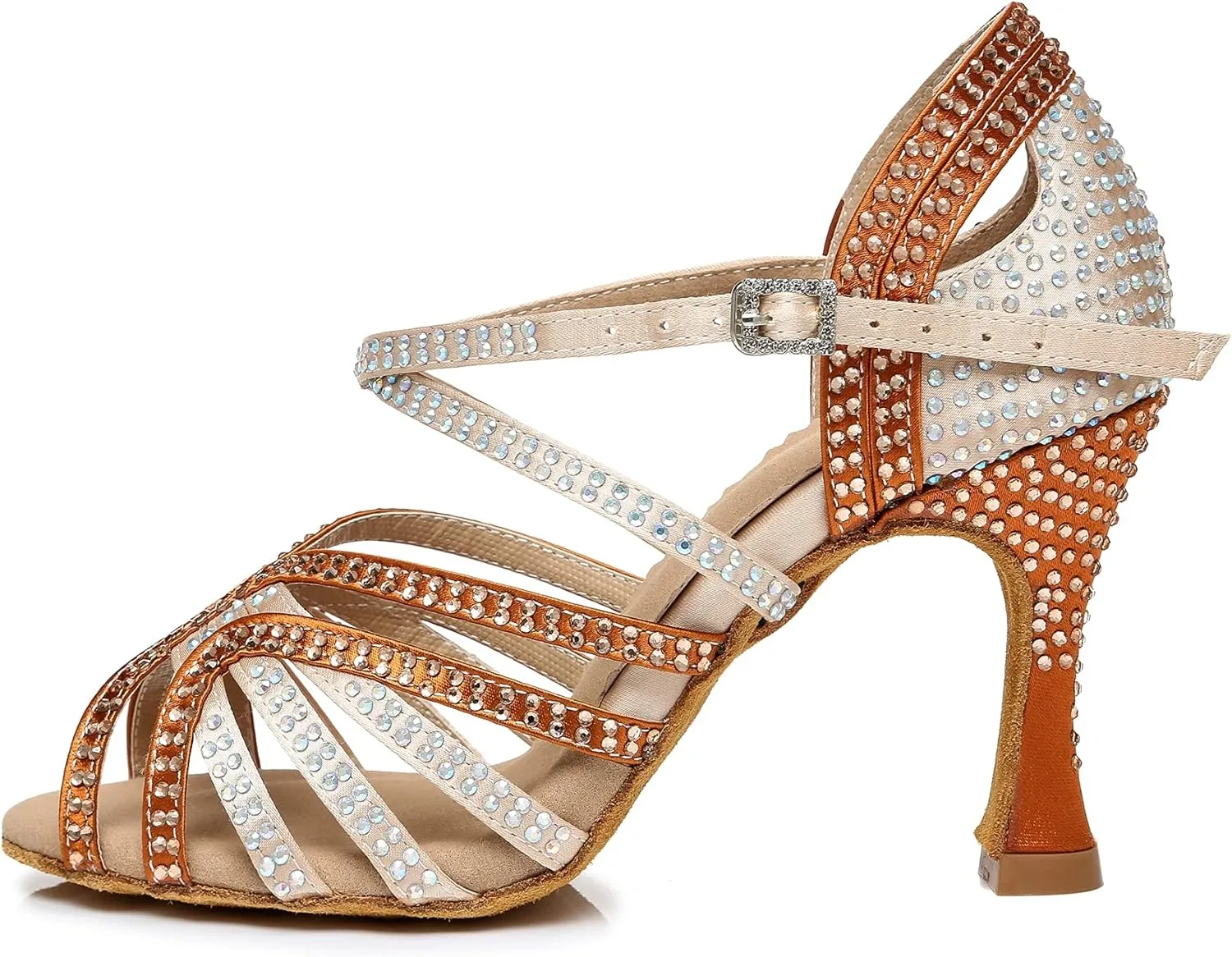 Minishion Ladies Dance Shoes Rhinestions Latin Dance Heels L450