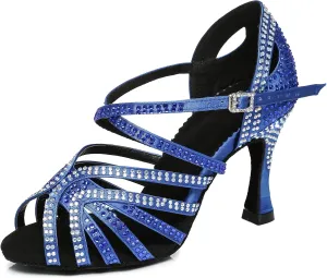 Minishion Ladies Dance Shoes Rhinestions Latin Dance Heels L450