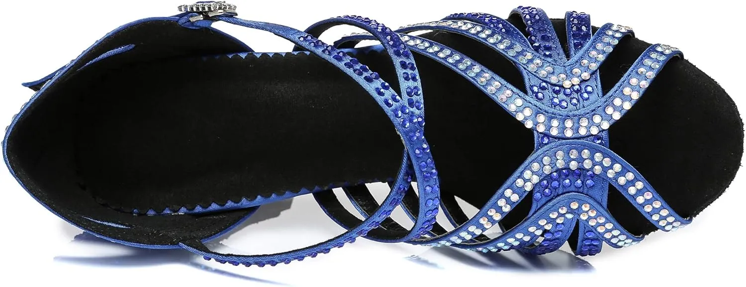 Minishion Ladies Dance Shoes Rhinestions Latin Dance Heels L450