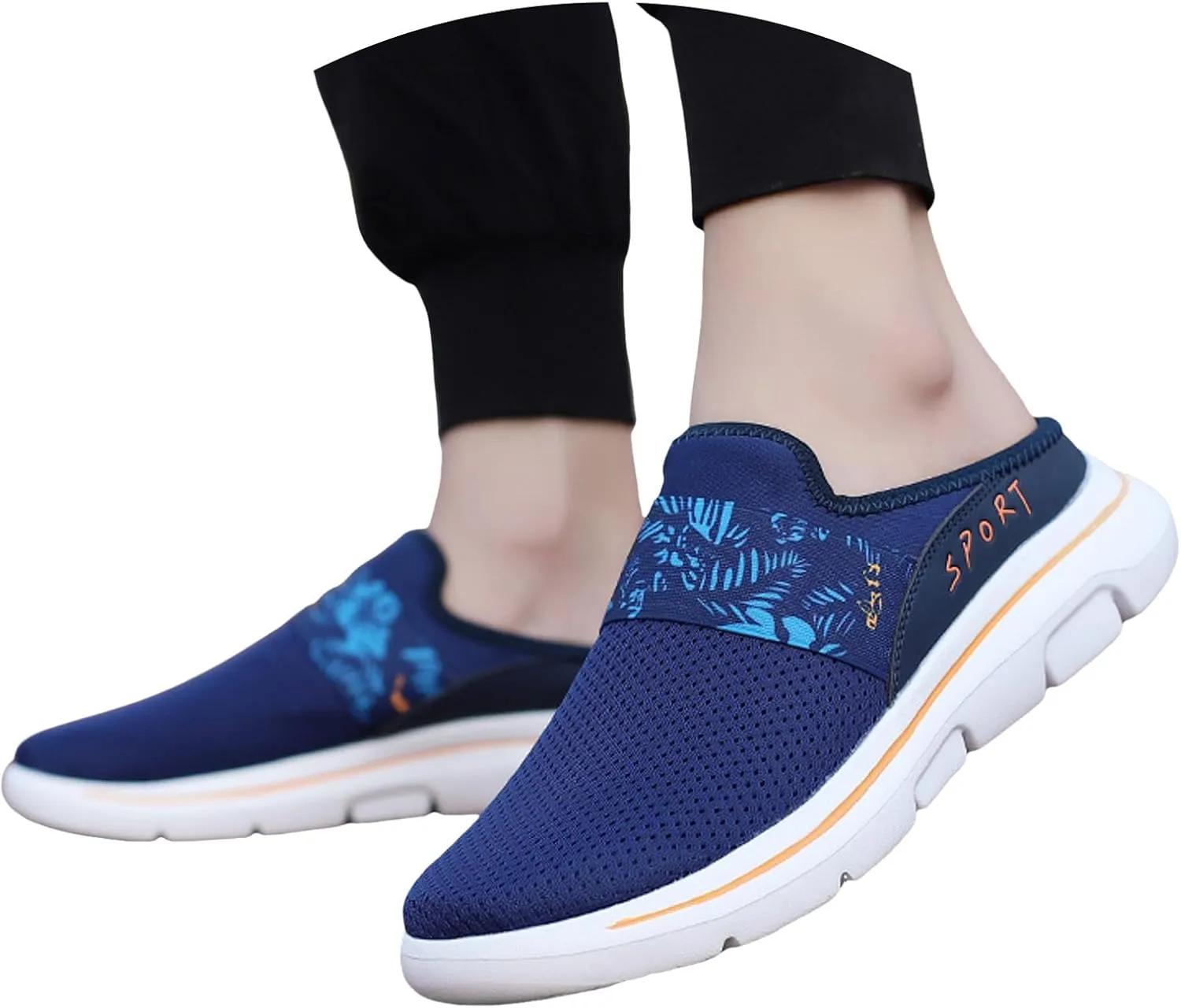 Mules for Women 2025 Slip on Mesh Mule Shoes Sneakers Summer Breathable Closed Toe Walking Shoes with Arch Support