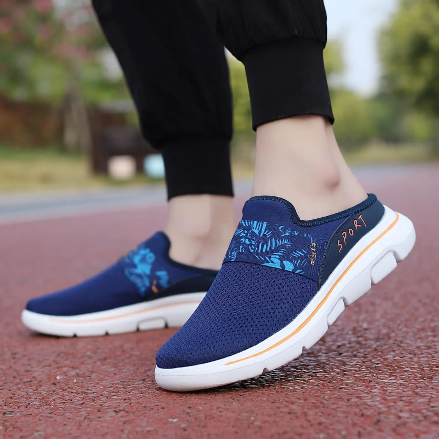 Mules for Women 2025 Slip on Mesh Mule Shoes Sneakers Summer Breathable Closed Toe Walking Shoes with Arch Support