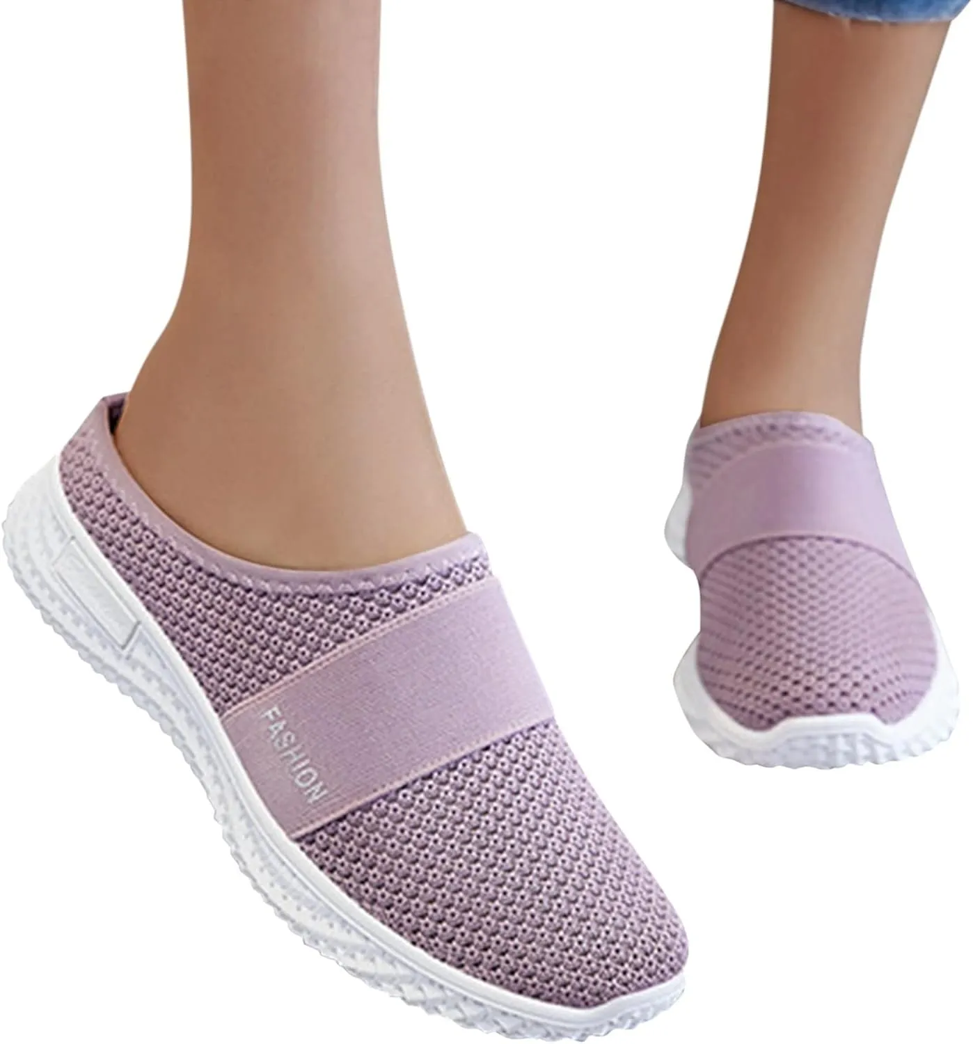 Mules for Women 2025 Slip on Wide Width Mesh Mule Walking Sneakers Backless Orthopedic Slipper with Arch Support