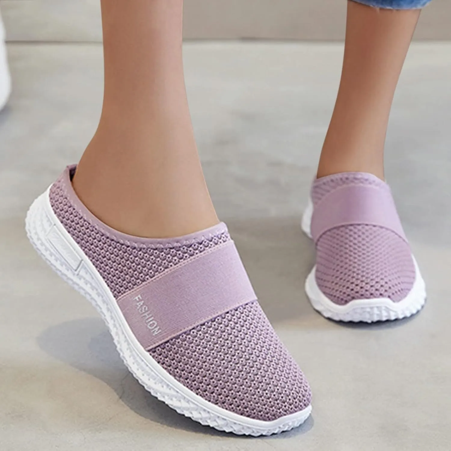 Mules for Women 2025 Slip on Wide Width Mesh Mule Walking Sneakers Backless Orthopedic Slipper with Arch Support