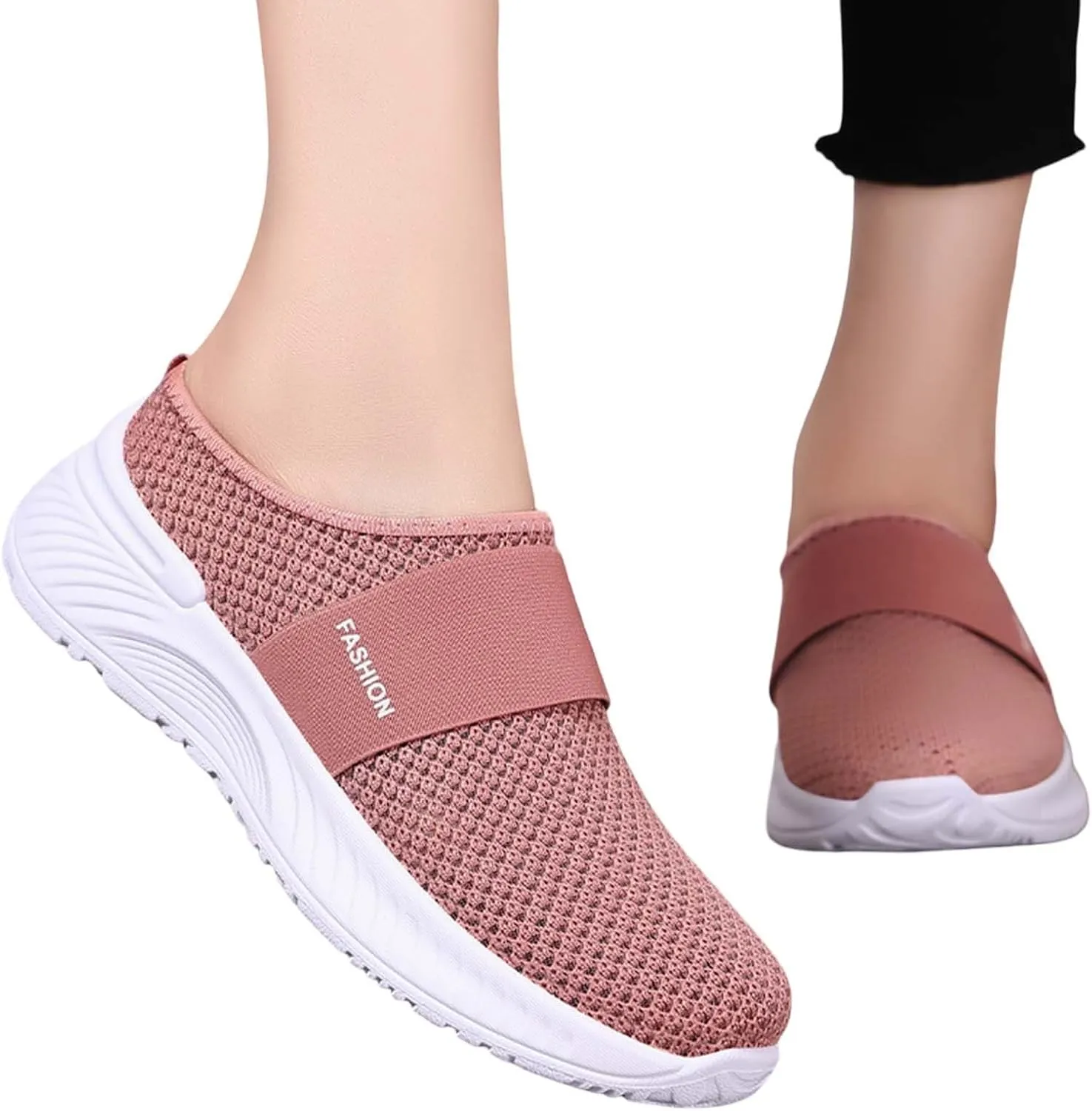 Mules for Women 2025 Summer Slip on Wide Width Mesh Mule Shoes Backless Orthopedic Walking Shoes with Arch Support
