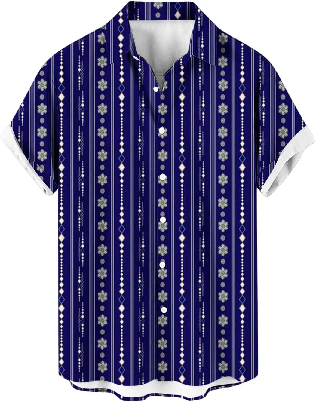 Muscularfit Linen Shirts for Men Western Ethnic Button Down Shirts Short Sleeve Floral Casual Shirts Summer Vacation Shirts