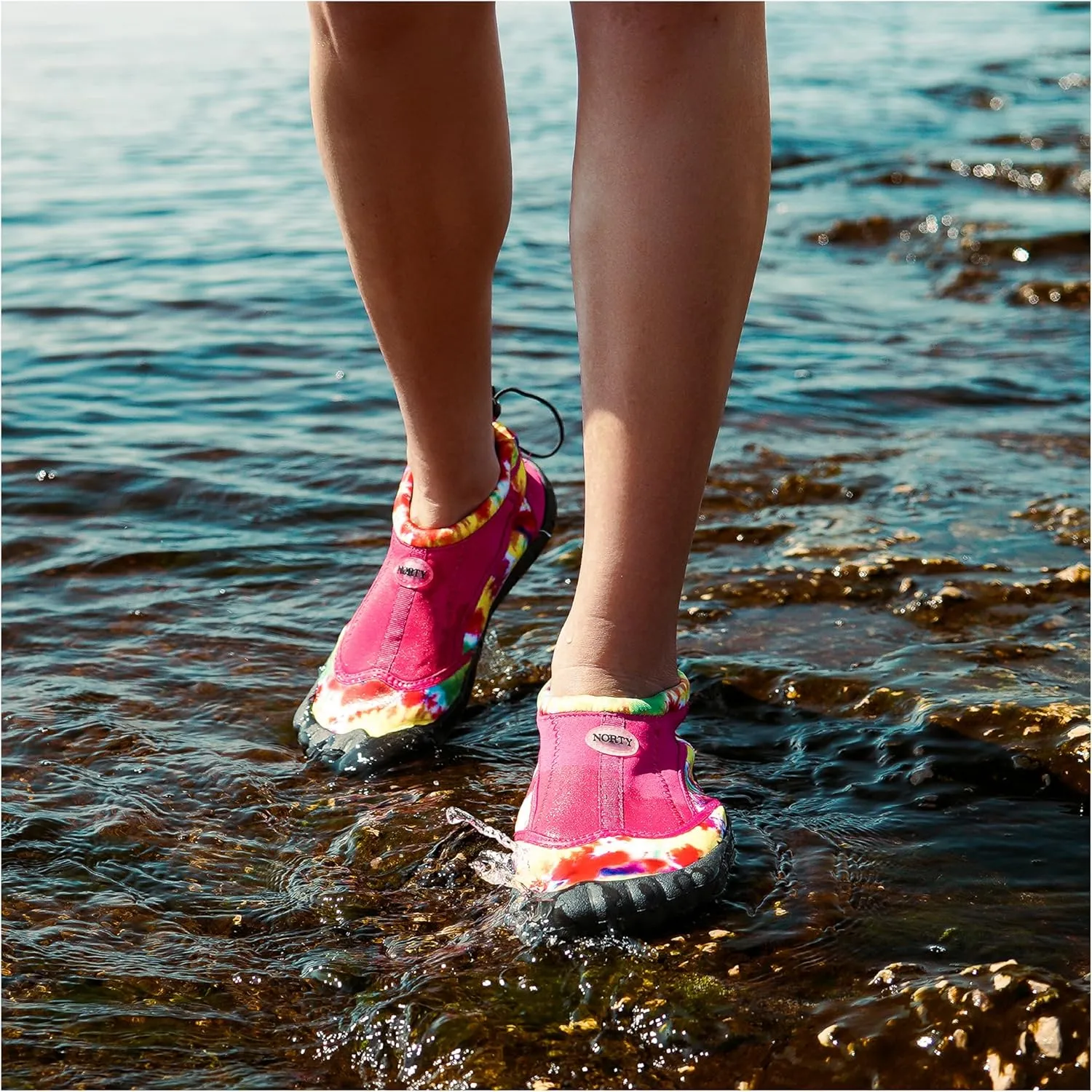 NORTY Women's Water Shoes - Aqua Swim Socks for Beach, Boat, and Pool - Skeletoe Barefoot Design - Cruise Ship Essentials - Hiking and Camping Footwear