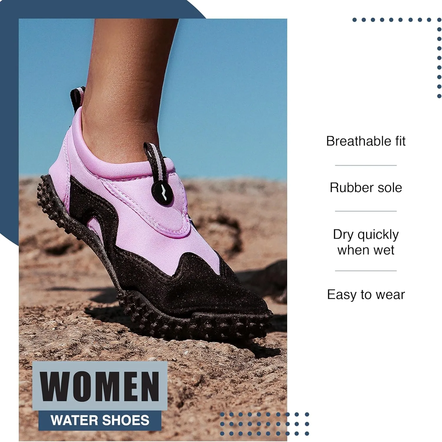 NORTY Women's Water Shoes - Aqua Swim Socks for Beach, Boat, and Pool - Skeletoe Barefoot Design - Cruise Ship Essentials - Hiking and Camping Footwear