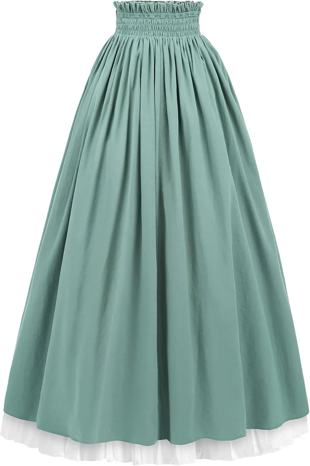NSPSTT Victorian Skirt for Women Flowy Maxi Skirts High Waisted Ren Faire Skirt Renaissance Costume