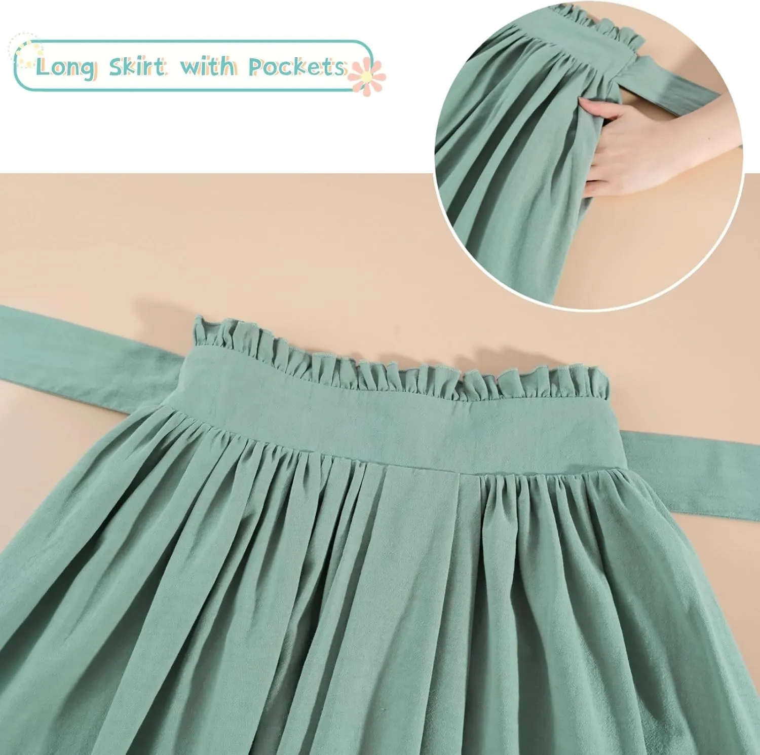 NSPSTT Victorian Skirt for Women Flowy Maxi Skirts High Waisted Ren Faire Skirt Renaissance Costume
