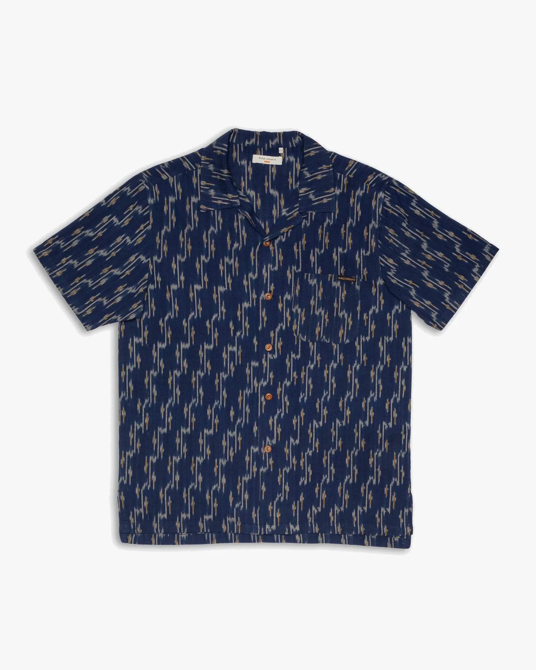 Nudie Jeans Arvid Ikat Shirt - Blueberry