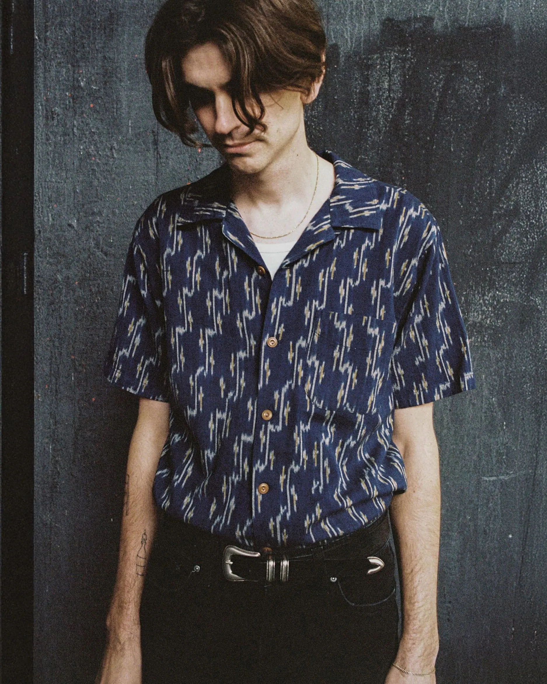 Nudie Jeans Arvid Ikat Shirt - Blueberry