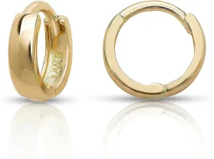 Olivia's Collection 14k White or Yellow Solid Gold Mini Snug Ear-Cuffs or Huggie Earrings (7.0-13.5x3.5mm), Multiple Piercing to the Lobe, Upper-Lobe, Helix, 3rd or 4th Holes for a Woman, Man, Teens.