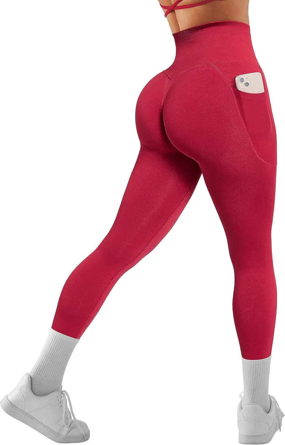 OMKAGI Women Scrunch Butt Lifting Leggings with Pockets Compression High Waisted Gym Workout Leggings