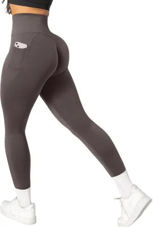 OMKAGI Women Scrunch Butt Lifting Leggings with Pockets Compression High Waisted Gym Workout Leggings