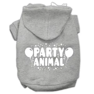 Party Animal Screen Print Pet Hoodies Grey Size Xxxl (20)