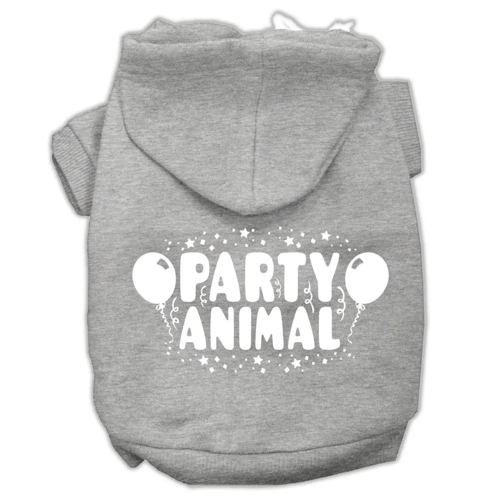 Party Animal Screen Print Pet Hoodies Grey Size Xxxl (20)