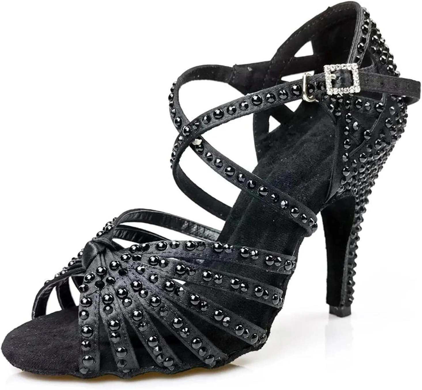 Pearl Ballroom Dance Shoes - Modern Tango Heels for Girls/Wedding (9CM/3.54")