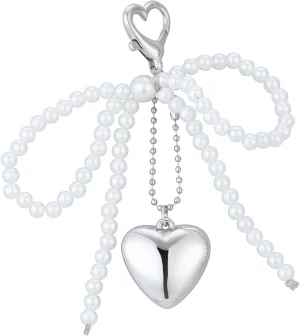 Pearl Bow Keychain Coquette Aesthetic Keychain Keyrings Bag Charms Purse Car Charms Keychain