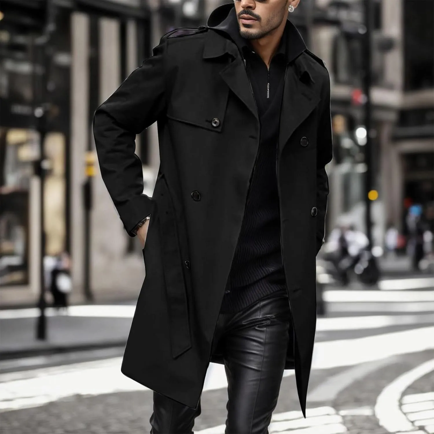 peqiut Mens Jacket Fashion Zipper Long Sleeve Mens Winter Jackets Casual Solid Color Windbreaker Coats with Pockets