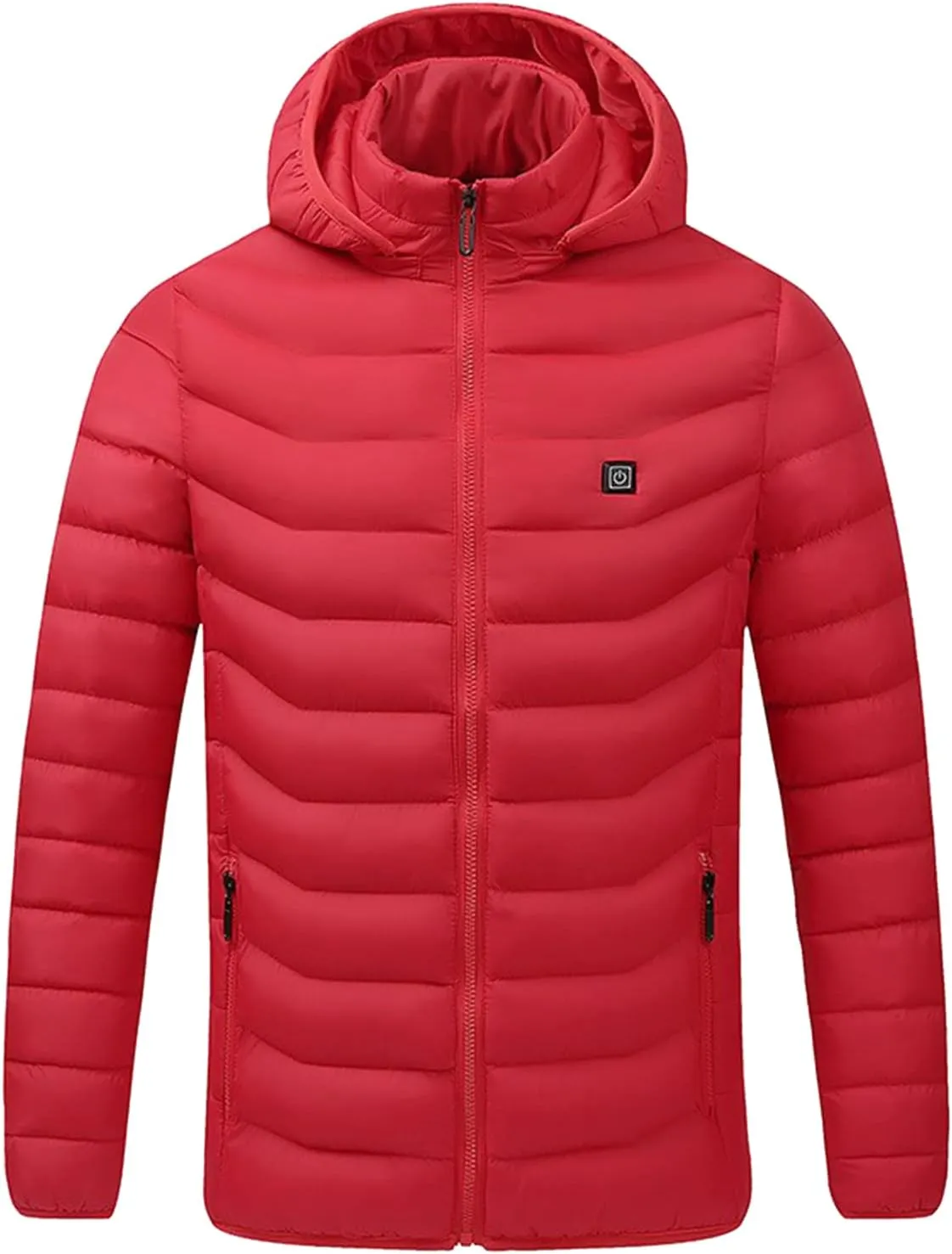 peqiut Winter Jacket For Men Cotton Padded Full Zipper Warm Fall Winter Coats Comfort Solid Heating Short Jacket
