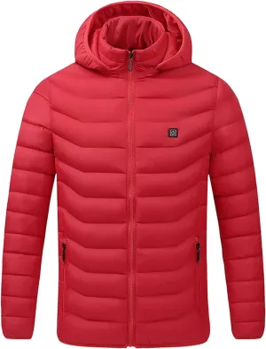 peqiut Winter Jacket For Men Cotton Padded Full Zipper Warm Fall Winter Coats Comfort Solid Heating Short Jacket