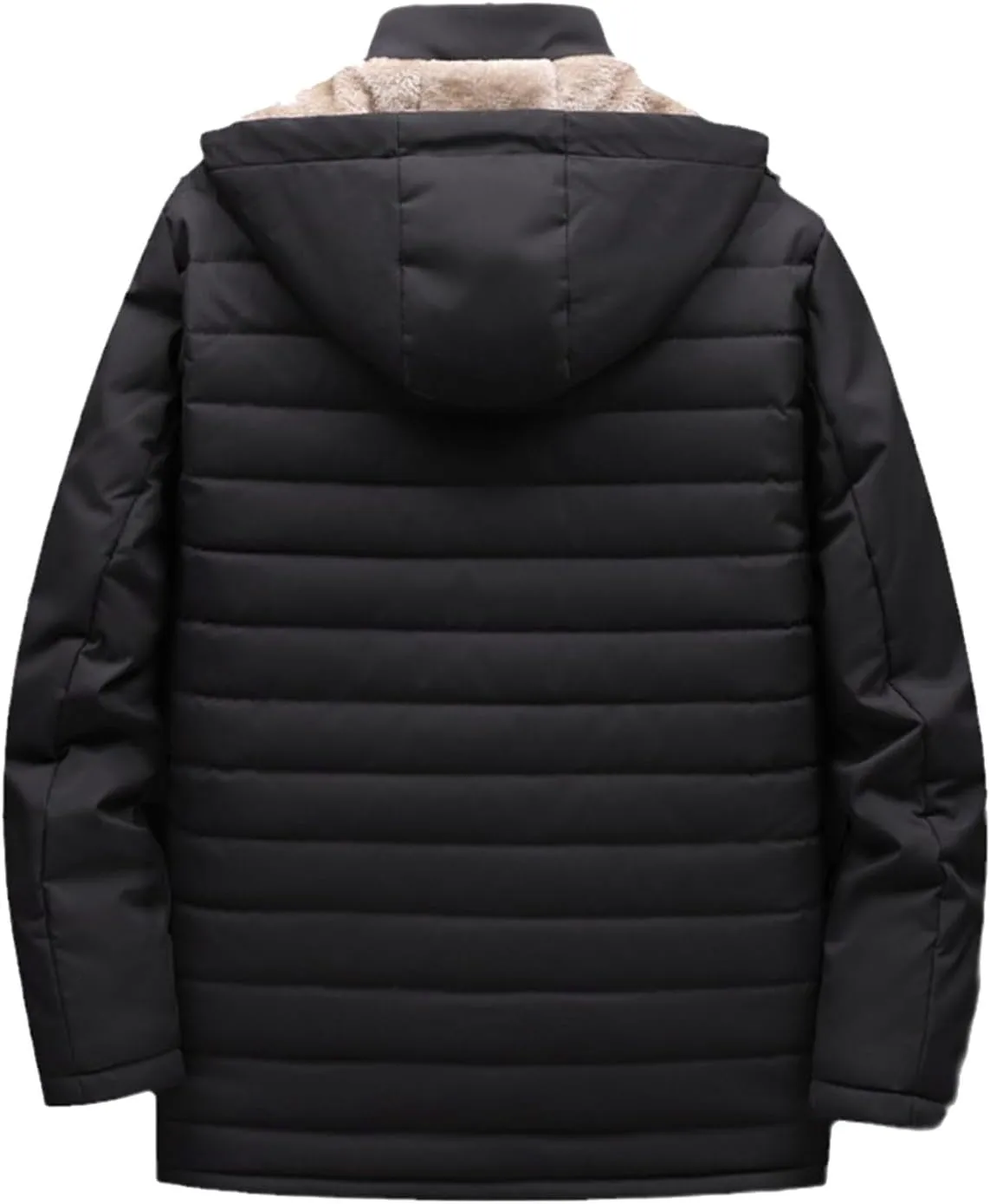 peqiut Winter Jacket For Men Cotton Padded Zipper Warm Fall Winter Hooded Coats Thickened Jacket Comfort