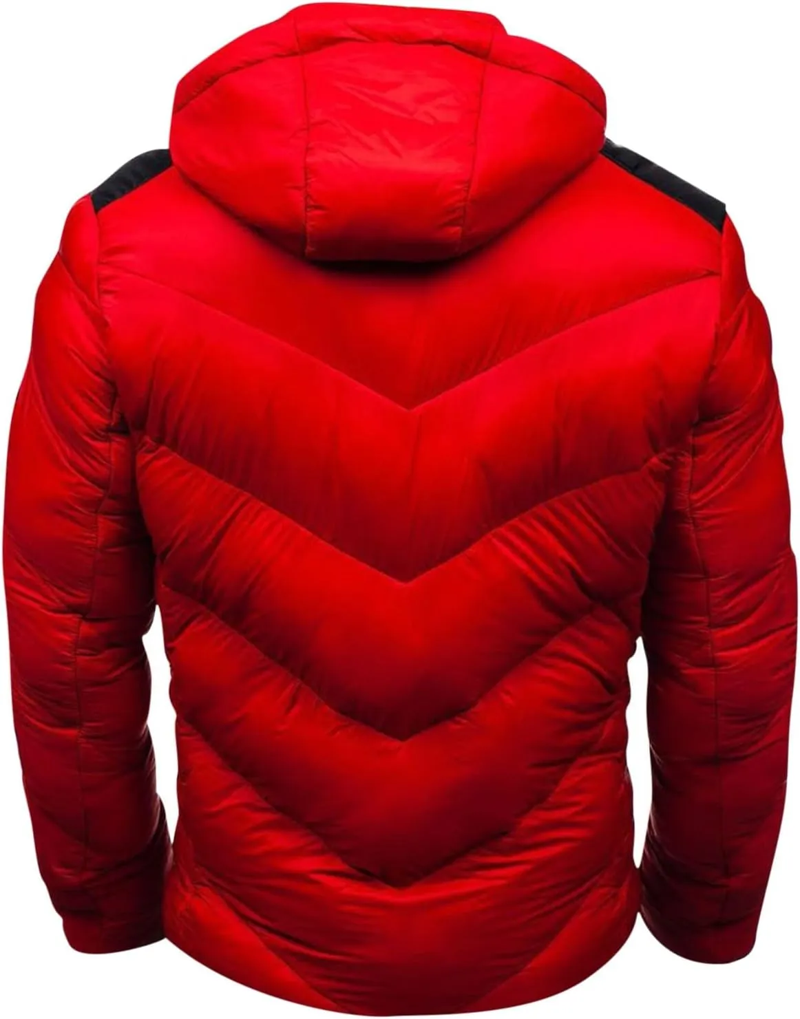peqiut Winter Jacket For Men Full Zipper Warm Fall Winter Coats Cotton Padded Solid Color Hooded Jacket Comfort