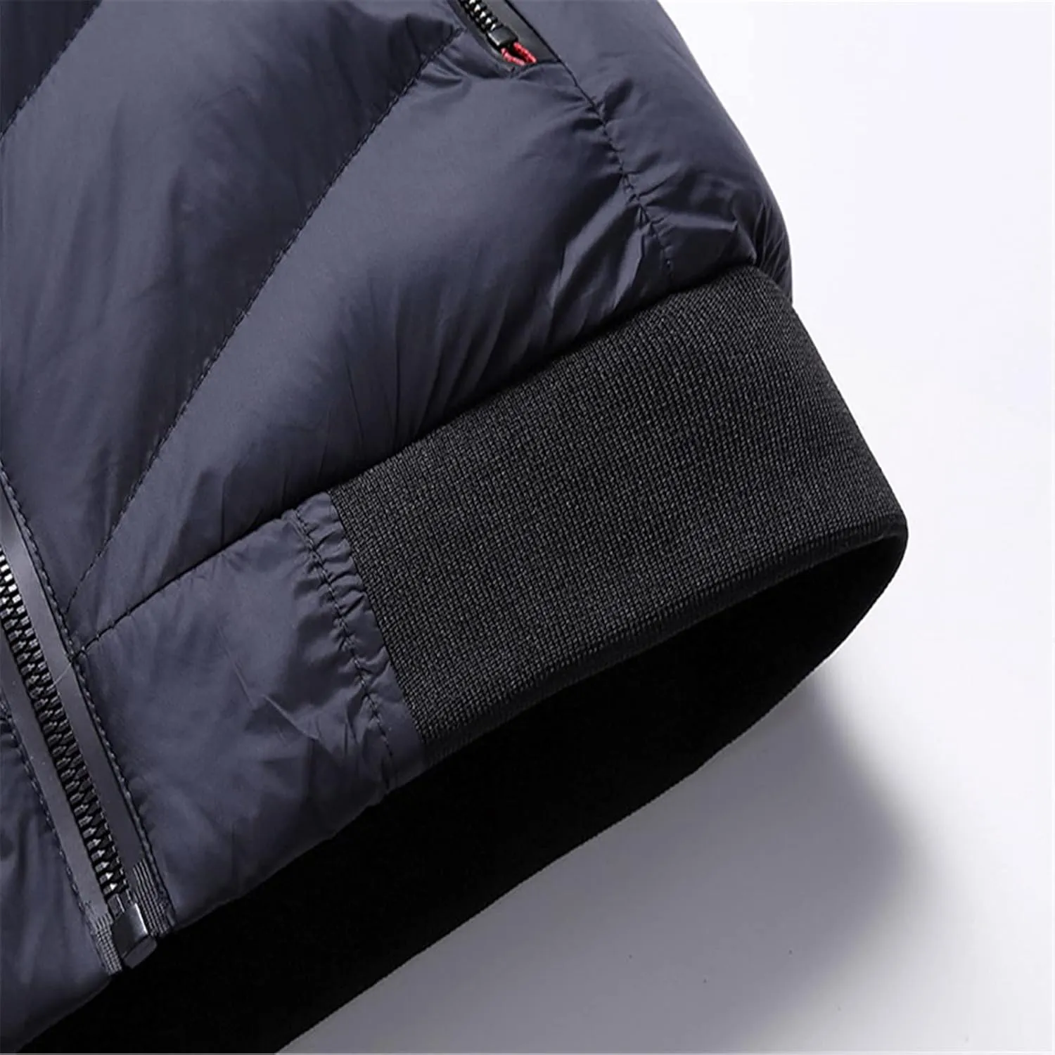 peqiut Winter Jacket For Men Warm Fall Winter Coats Cotton Padded Solid Color Long Sleeved Hooded Jacket Comfort