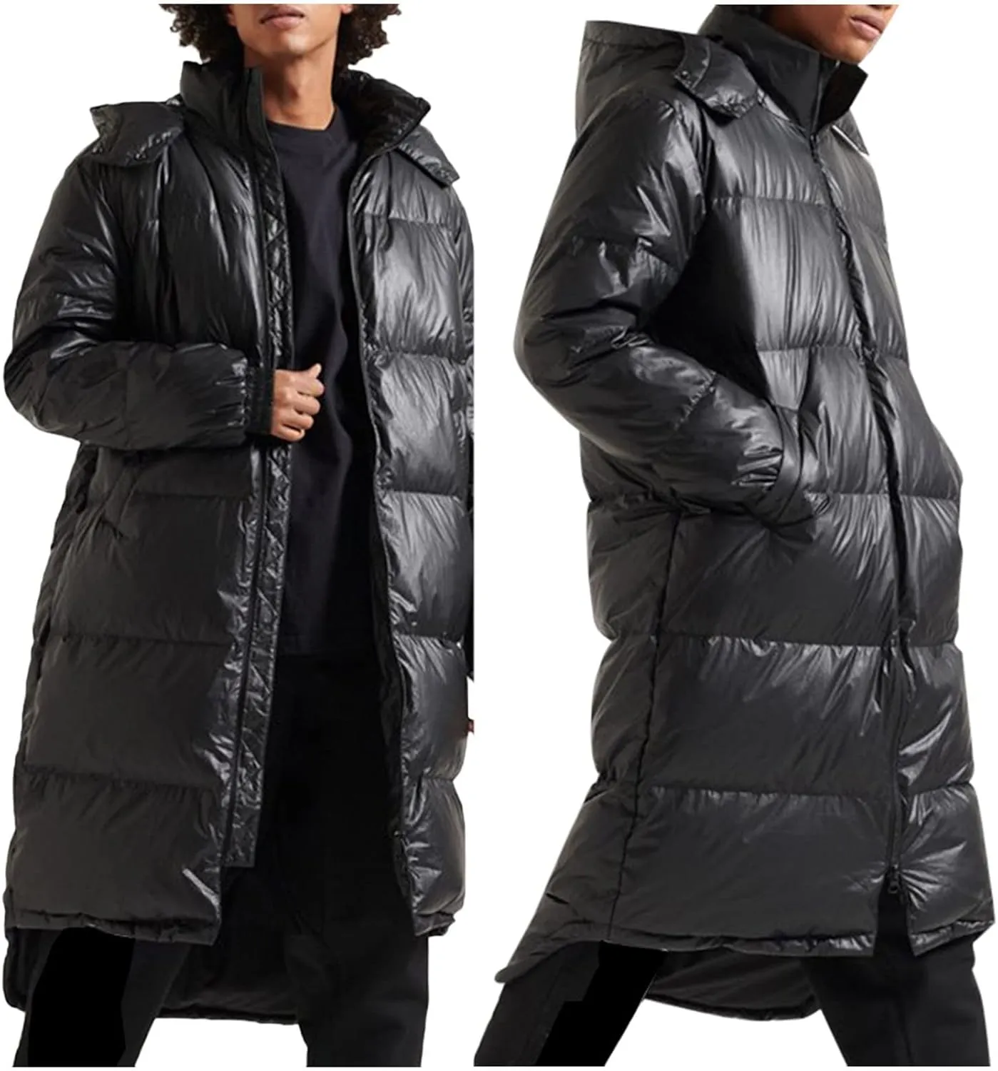 peqiut Winter Jacket For Men Zipper Cotton Padded Warm Fall Winter Coats Large Size Football Jacket Comfort
