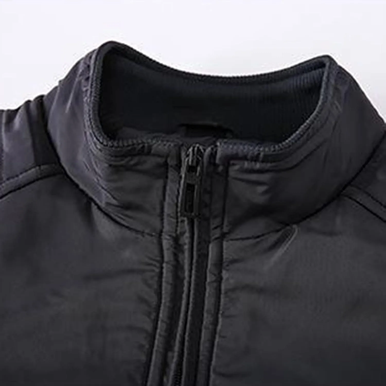 peqiut Winter Jacket For Men Zipper Cotton Padded Warm Fall Winter Coats Plus Size Pocket Leisure Jacket Comfort