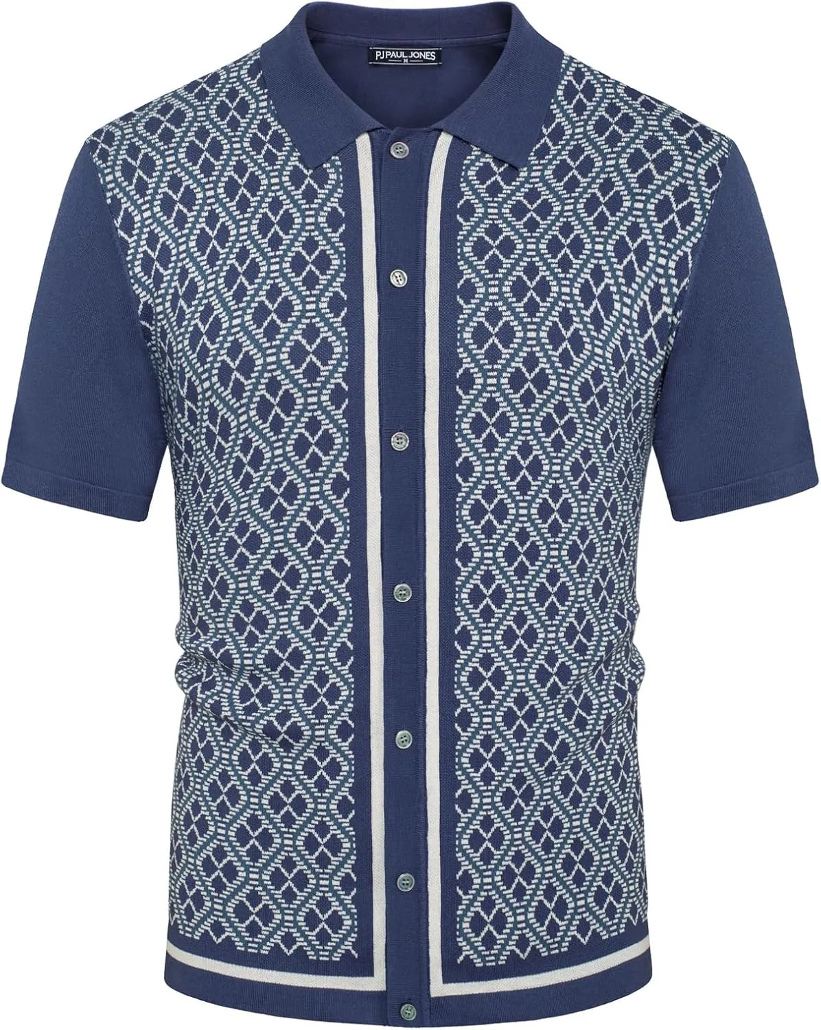 PJ PAUL JONES Men's Polo Shirts 70s Vintage Shirts Contrast Knitted Polo Shirts