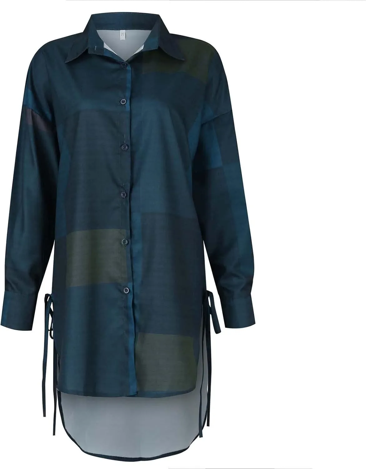Plus Size Womens Tops Button Down Long Sleeve Boyfriend Long Shirts Fall Henley V Neck Tops Lapel Collared Blouses
