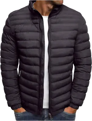 Puffer Jacket Men Packable Lightweight Down Jacket Zip up Quilted Jacket Warm Insulated Coats Thermal Winter Jacket