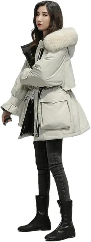 Pulcykp Women Down Jackets Coat Winter Thick Warm Bubble Puffer Coat Parkas Cotton Padded Jackets Outwear