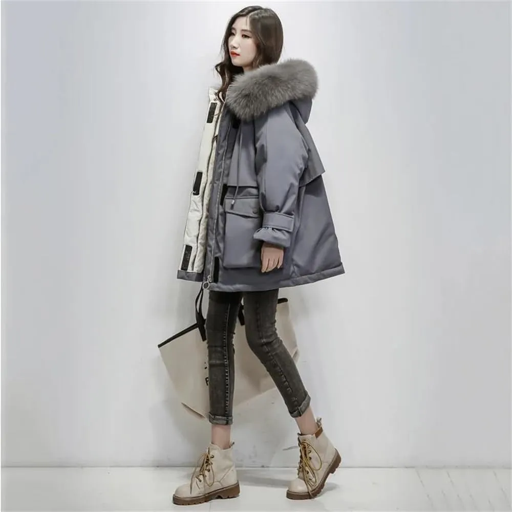 Pulcykp Women Down Jackets Coat Winter Thick Warm Bubble Puffer Coat Parkas Cotton Padded Jackets Outwear