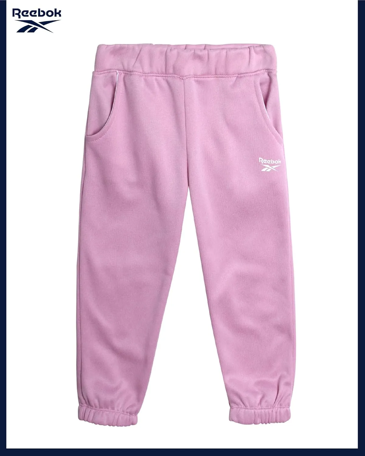 Reebok Baby Girls' Pants Set - 3 Piece Fleece Lined Sweatshirt, Graphic Tee and Jogger Pants for Infant and Toddler (12M-6X)