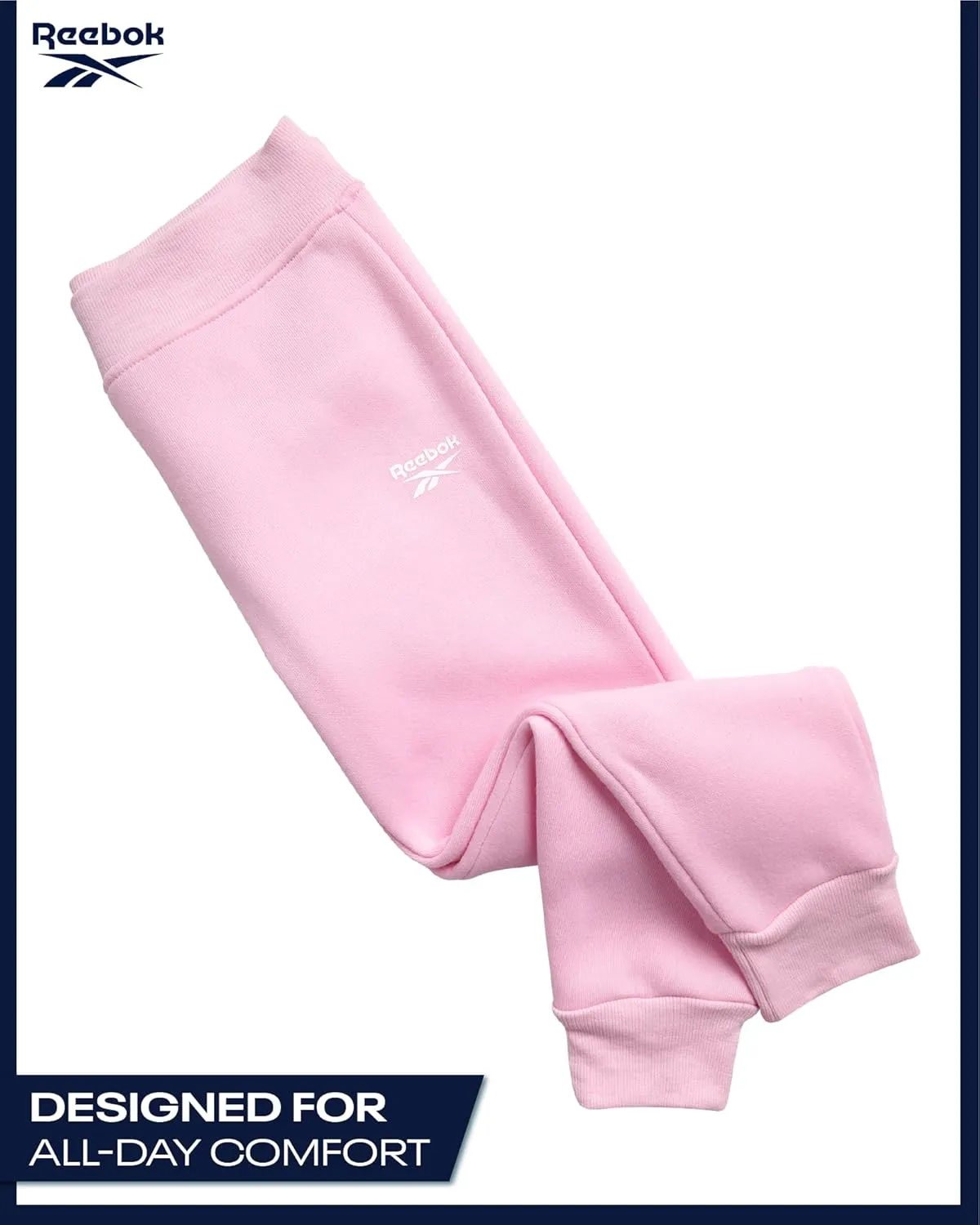 Reebok Baby Girls' Pants Set - 3 Piece Fleece Lined Sweatshirt, Graphic Tee and Jogger Pants for Infant and Toddler (12M-6X)