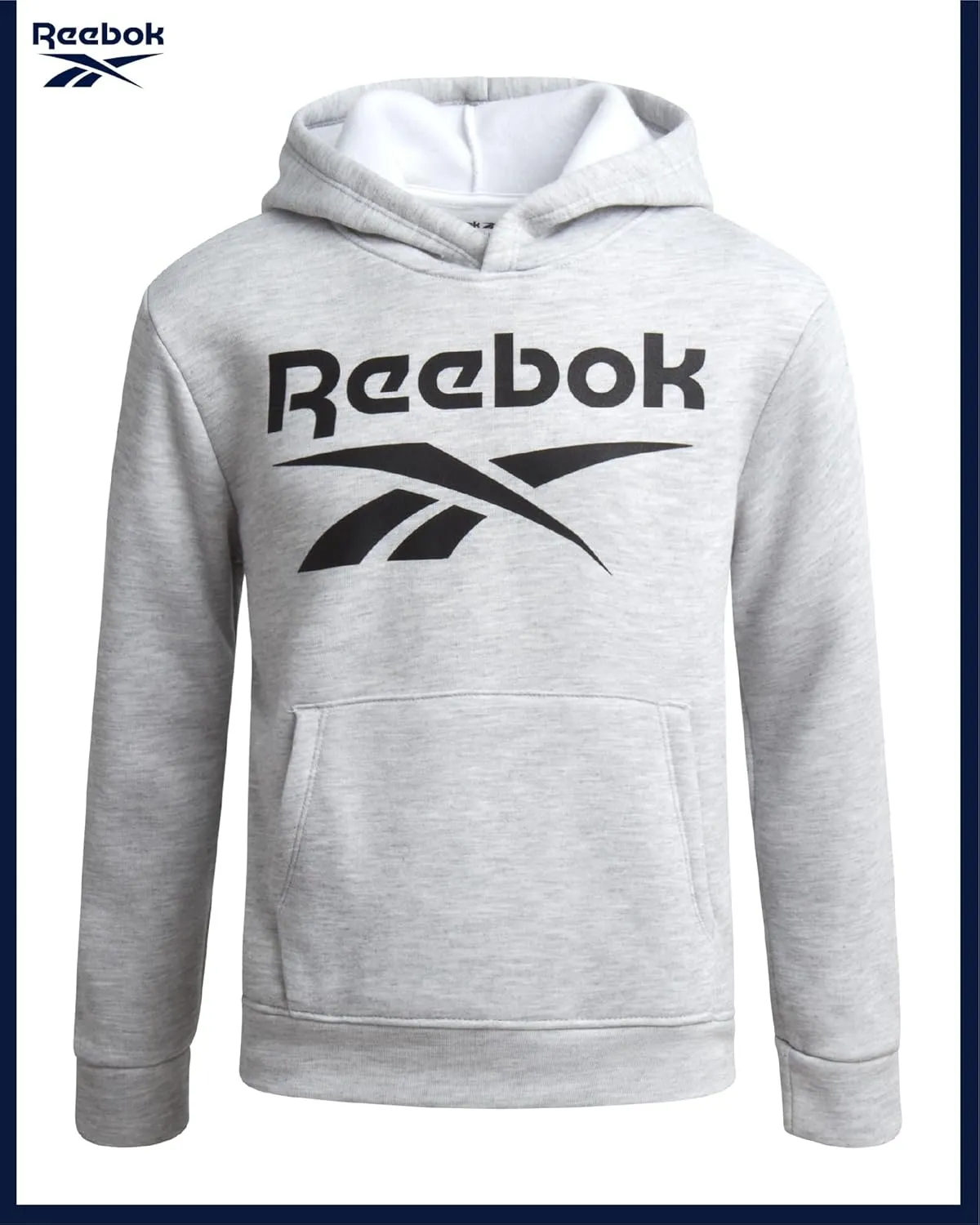 Reebok Boys' Sweatsuit Set - 3 Piece Pullover Hoodie Sweatshirt, Jogger Sweatpants, and T-Shirt - Activewear Pants Set (8-14)