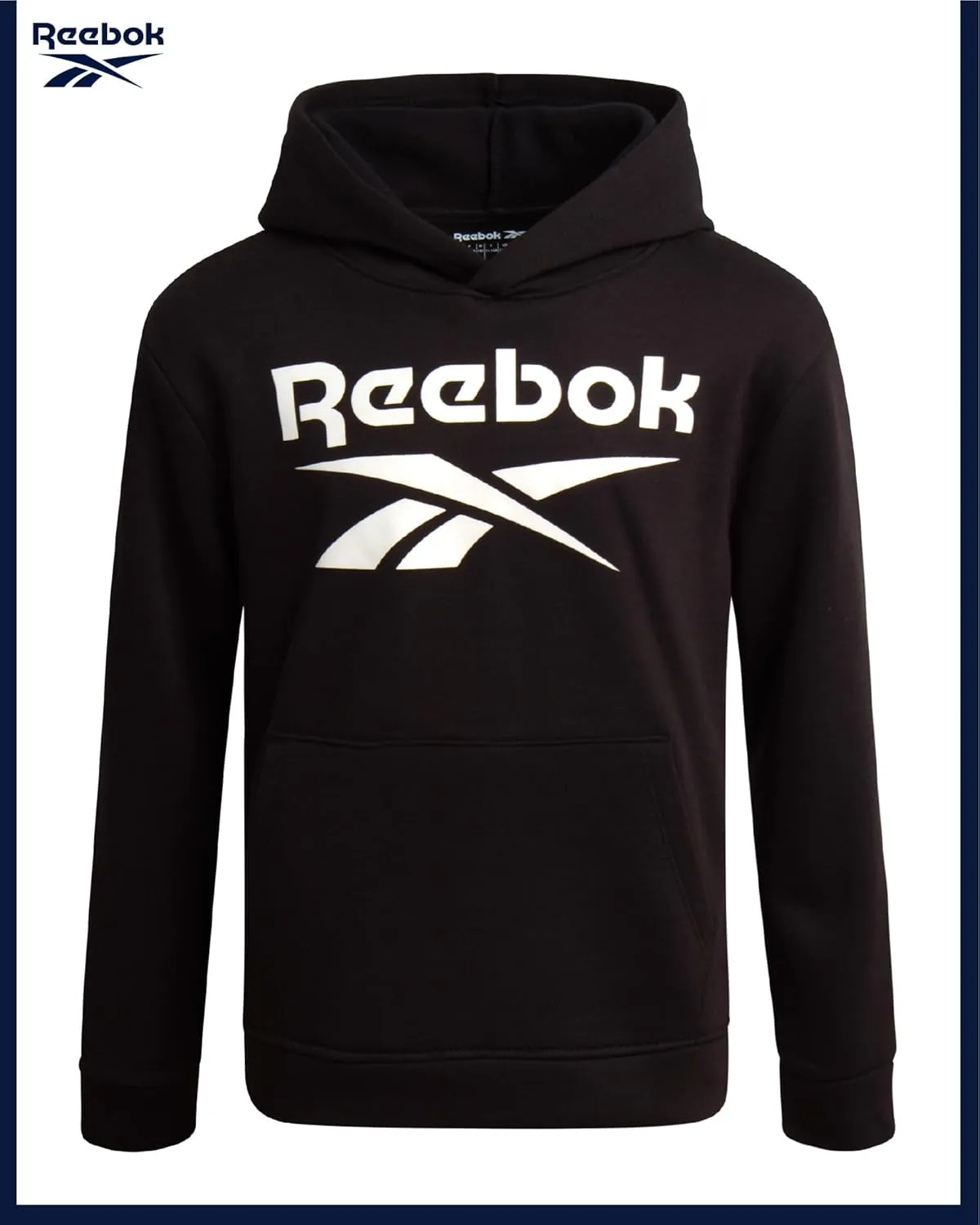 Reebok Boys' Sweatsuit Set - 3 Piece Pullover Hoodie Sweatshirt, Jogger Sweatpants, and T-Shirt - Activewear Pants Set (8-14)